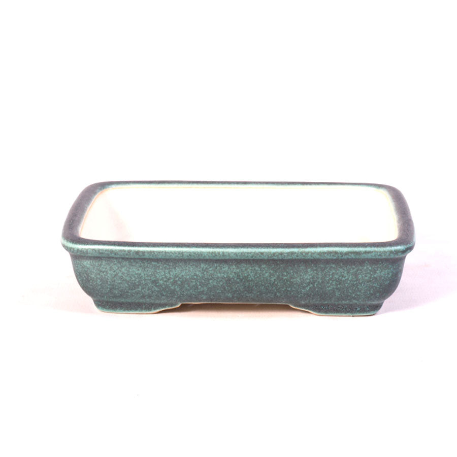 Bonsaischale rechteckig, außen klappbarer Rand, grün, 16,5 cm
