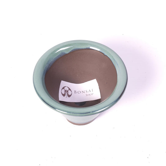 Pot à bonsaï vert rond en forme de vase 12 cm