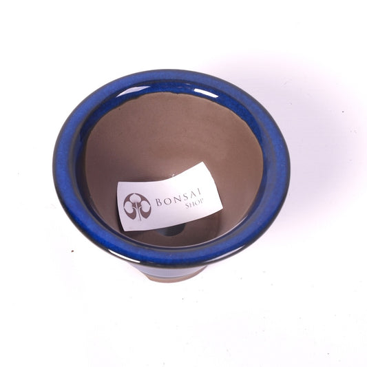 Bac à bonsaï bleu rond en forme de vase 12 cm