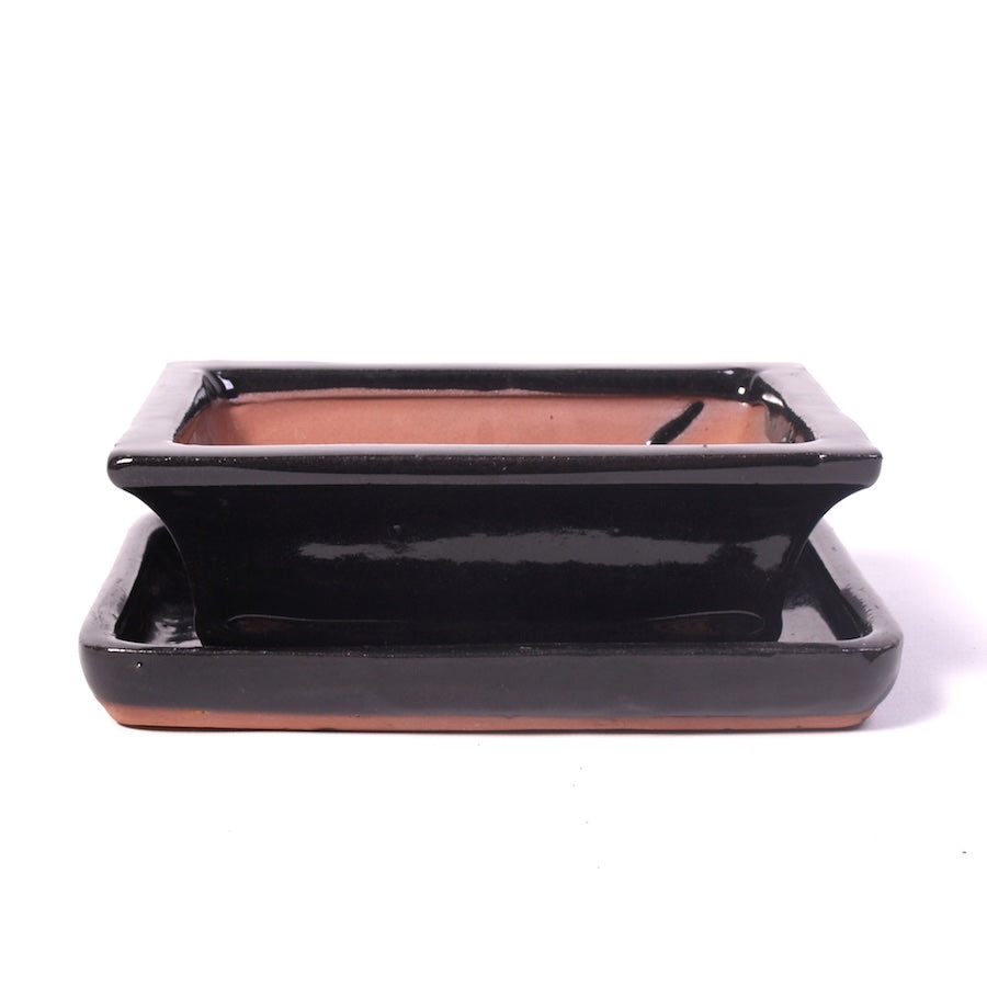 Rectangular pot set black 14cm