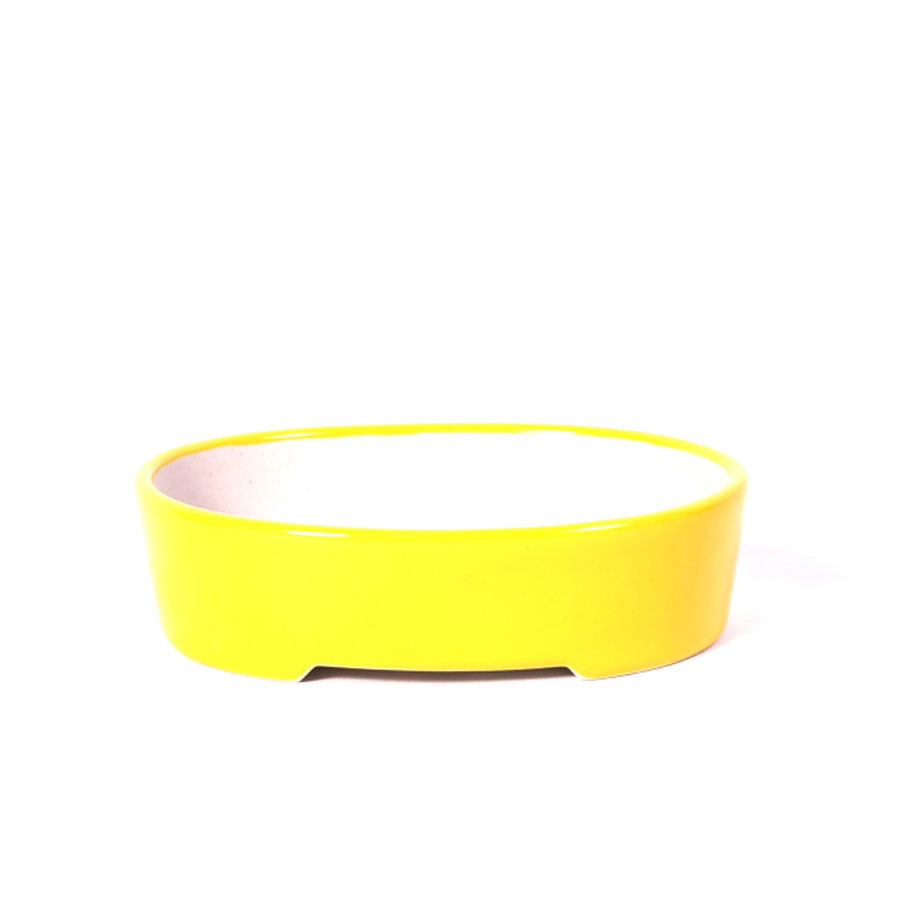 Bonsaischale oval gelb 15 cm