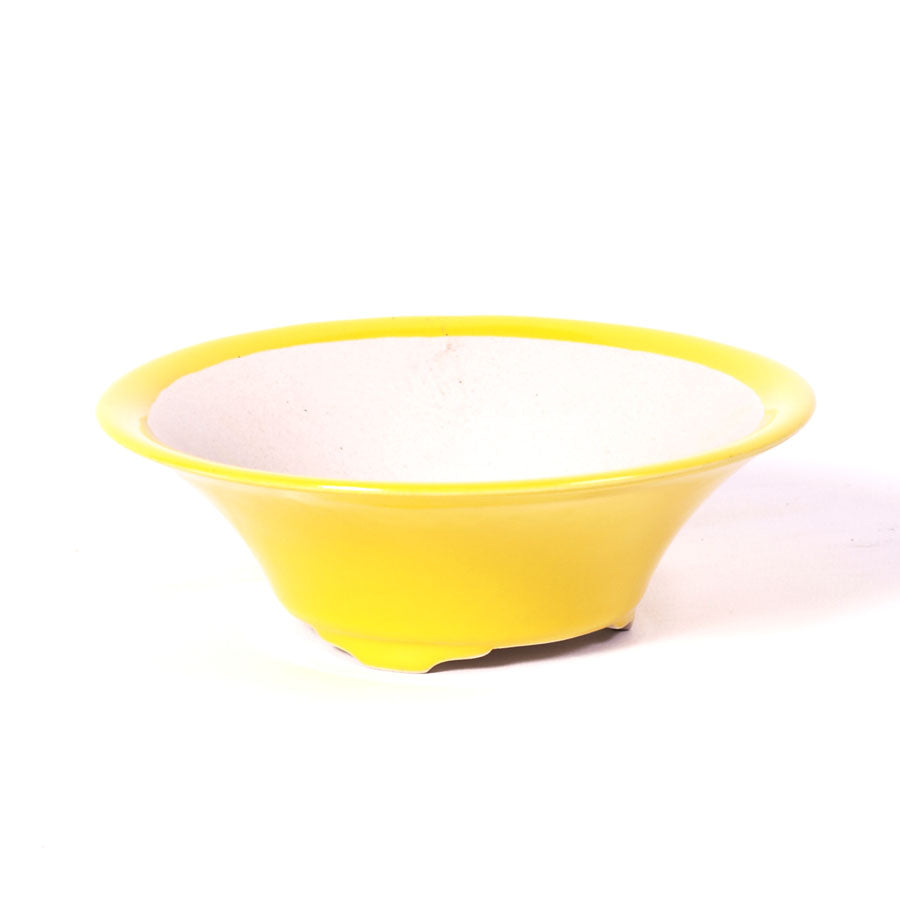 Bonsaischale rund Trichterform gelb 15 cm