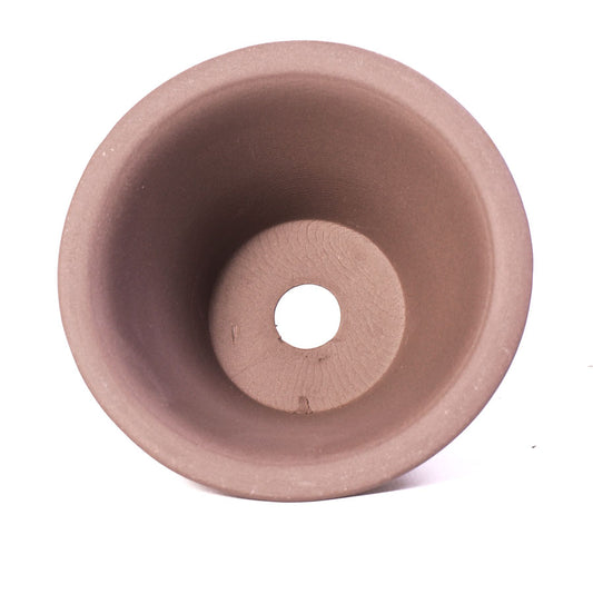 Pot à bonsaï en forme de vase non émaillé brun 12 cm