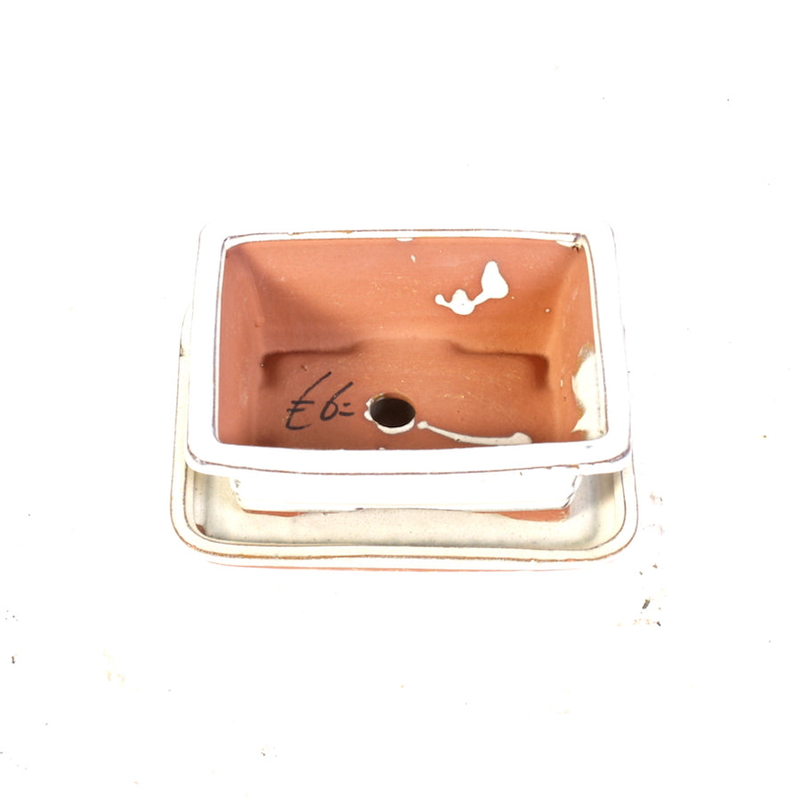 Rechteckiges Topfset creme mit Untertasse 15cm