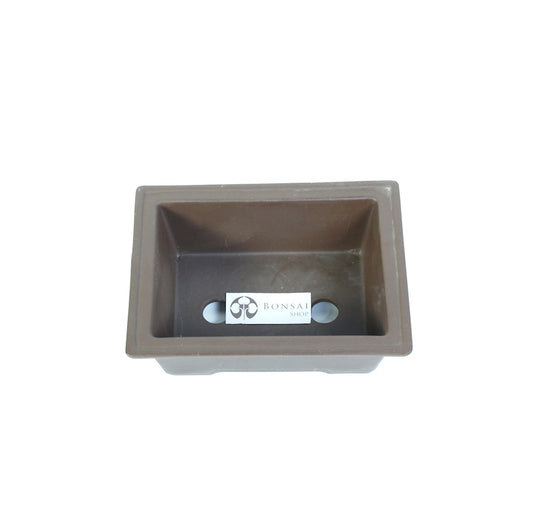 Pot à bonsaï brun rectangulaire 18,5 cm