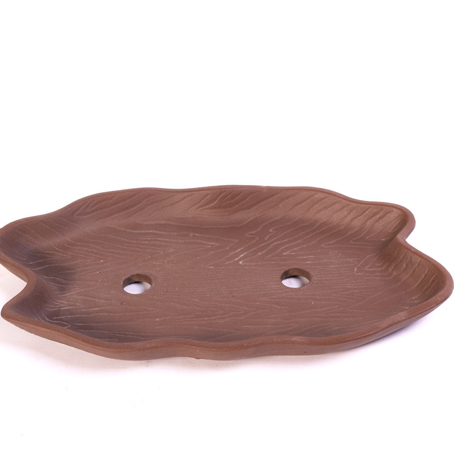 Bonsaischale muschelförmig unglasiert 34 cm