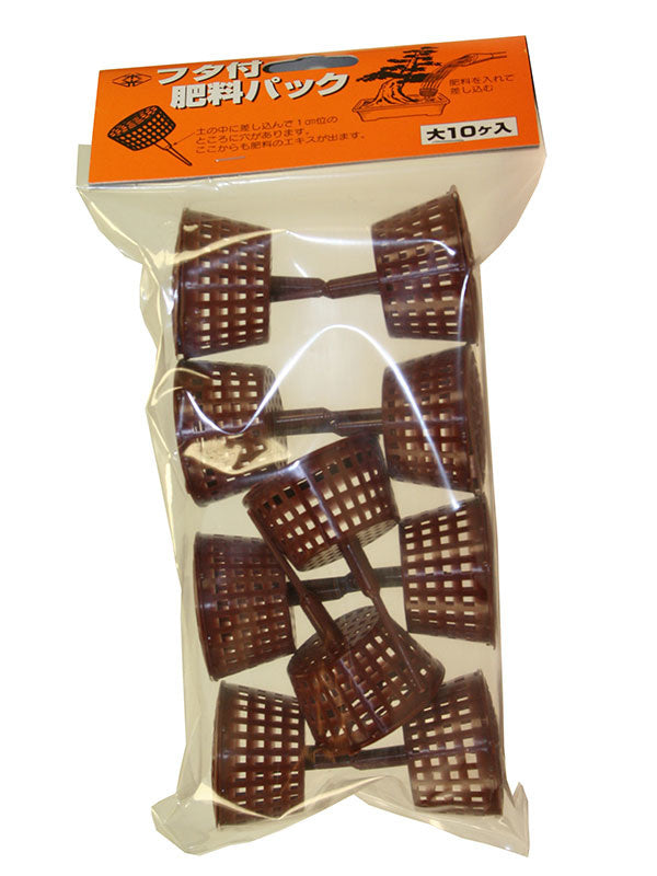 Paniers à engrais pour bonsaï sur tige avec couvercle, grand format 4,8 cm - (10 pièces)