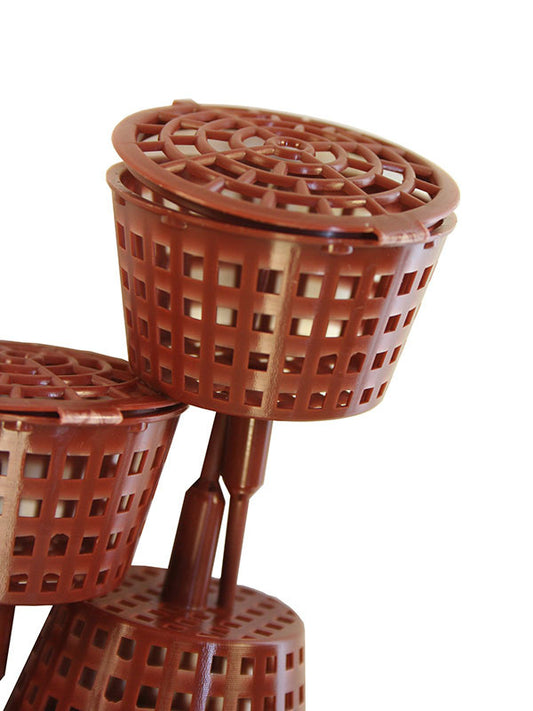 Paniers à engrais pour bonsaï sur tige avec couvercle, grand format 4,8 cm - (10 pièces)