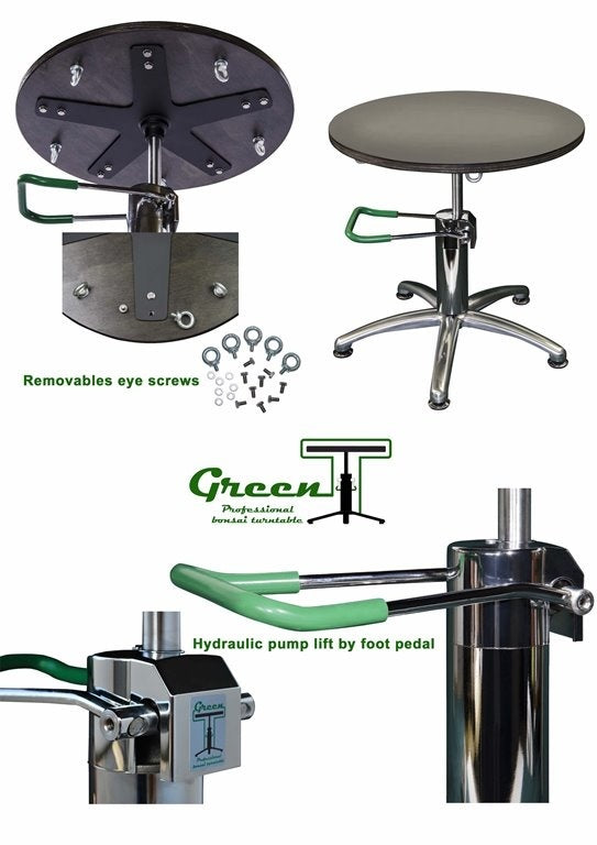 Green T Hydraulic Lift Bonsai Ronde Draaitafel PLUS