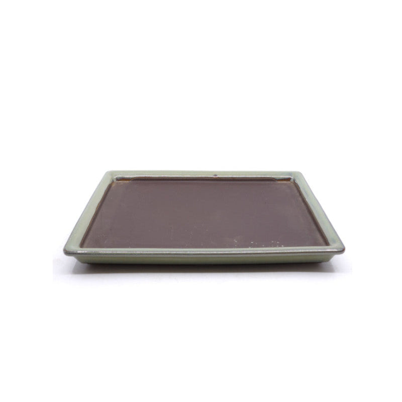 Soucoupe pour bonsaï verte rectangulaire 21 cm