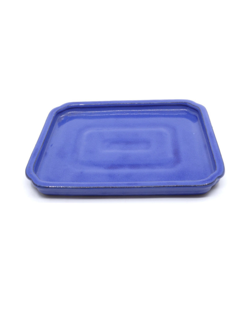 soucoupe rectangulaire bleue pour bonsaï 30 cm