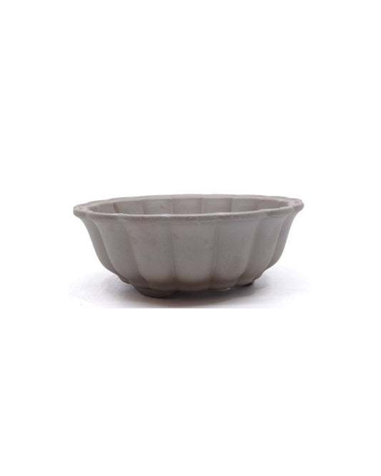 Pot à bonsaï rond en forme de lotus non émaillé, 18 cm