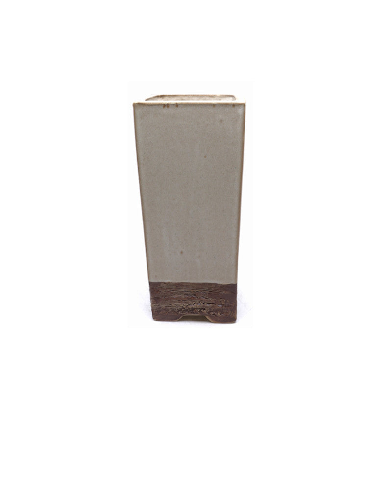 Pot à bonsaï cascade carré crème 11 cm, hauteur 22 cm
