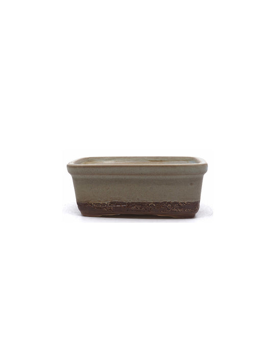 Bonsai pot beige matte rechthoekig 15cm