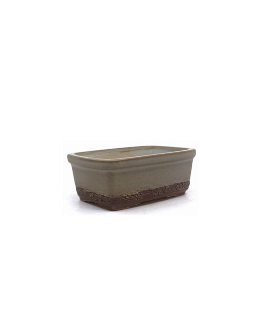 Bonsai pot beige matte rechthoekig 15cm