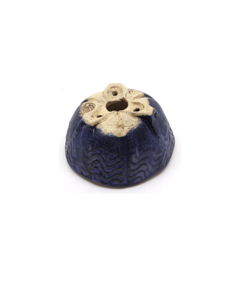 Pot à bonsaï Shohin Walsall rond en porcelaine bleue émaillée de 9 cm