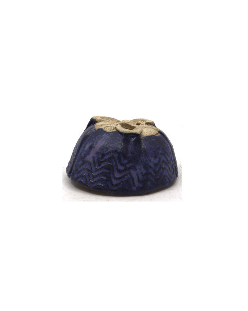 Pot à bonsaï Shohin Walsall rond en porcelaine bleue émaillée de 9 cm