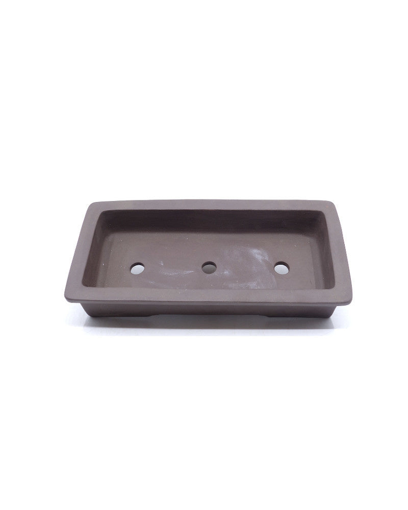 Pot à bonsaï rectangulaire non émaillé pour plantation en groupe, 27 cm