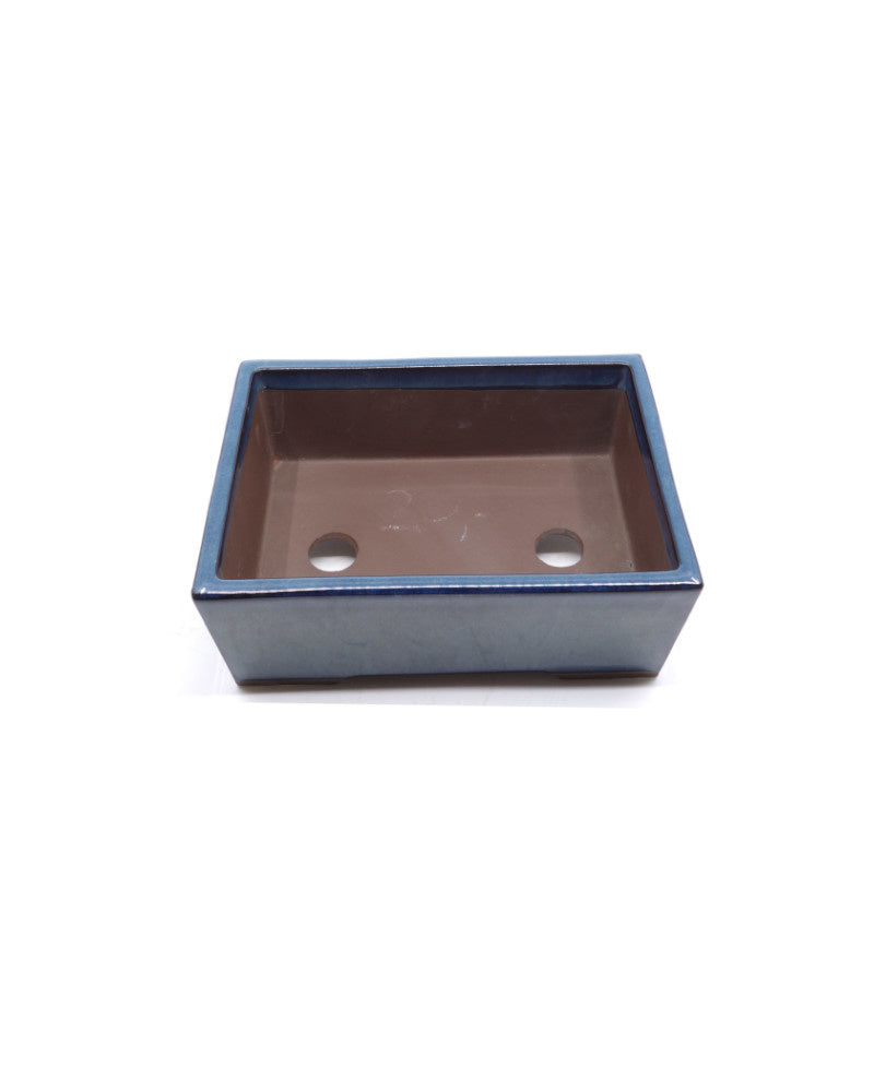 Bonsai pot groen blauw rechthoekig 18cm