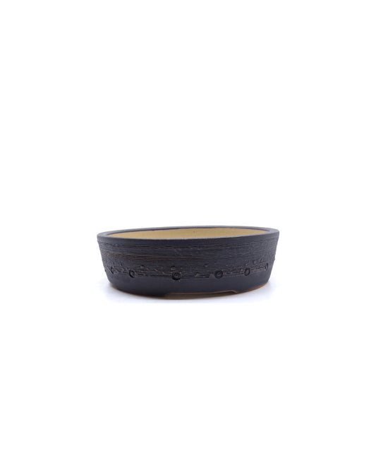 Bonsai pot zwart trommel rond 14cm