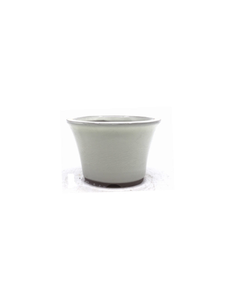 Pot à bonsaï rond semi-cascade crème 12 cm