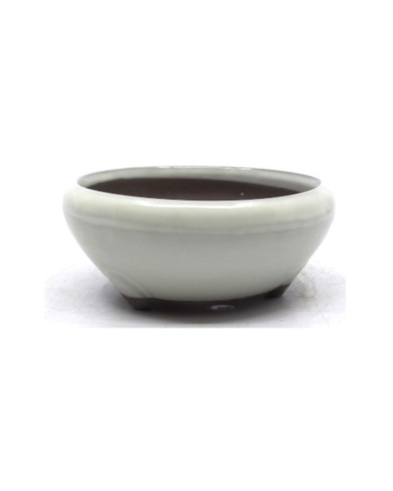 Pot à bonsaï rond crème 24 cm