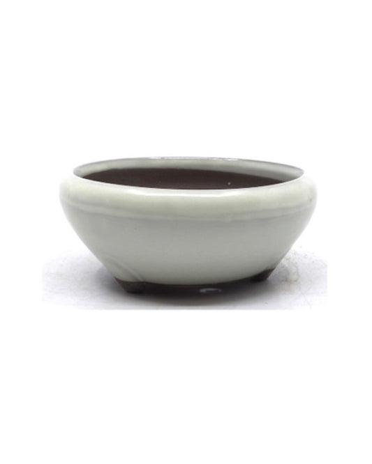 Pot à bonsaï rond crème 24 cm