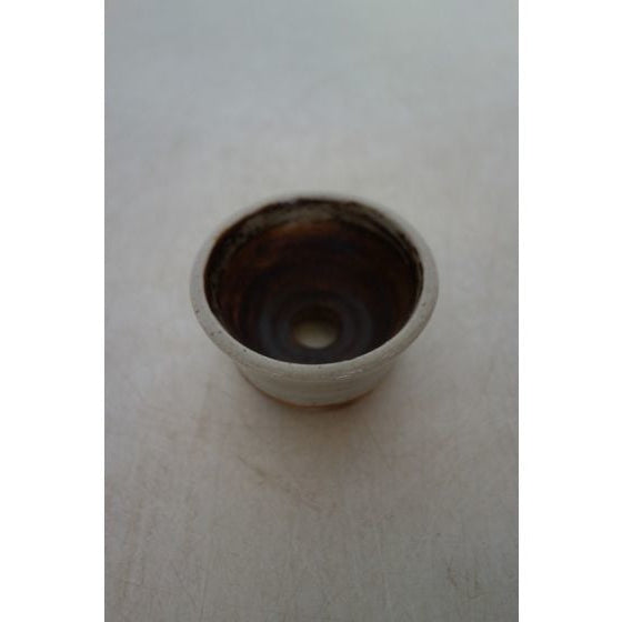 Pot à bonsaï Mame 'Rene Lecocq' rond crème 5cm