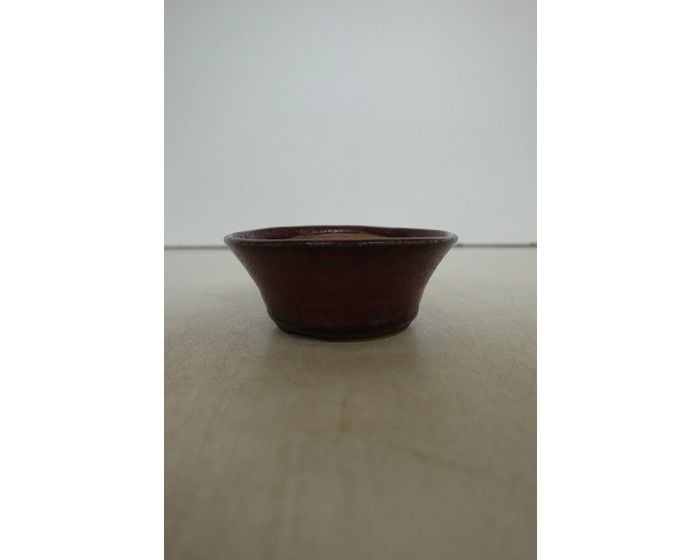 Pot à bonsaï Shohin 'Rene Lecocq' rouge rond 9 cm