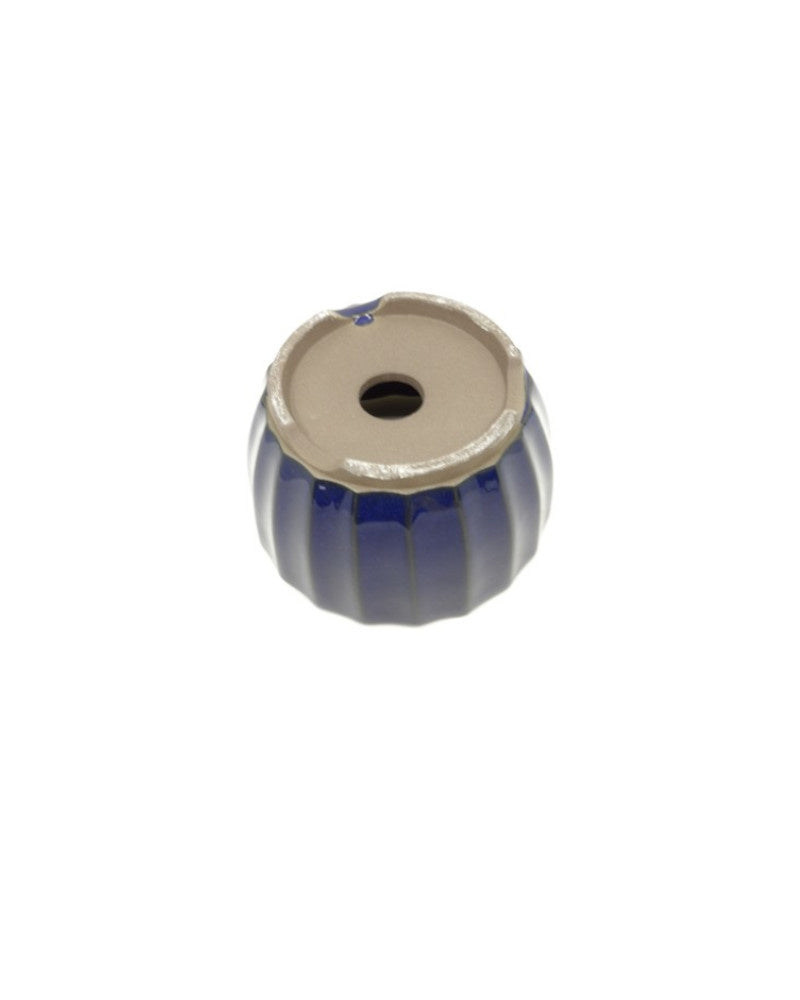 Pot à bonsaï Shohin, chrysanthèmes bleu foncé, 10 cm