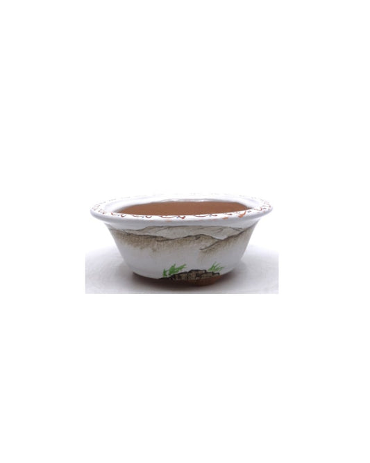 Bonsai pot handgeschilderde tijger rond 16cm