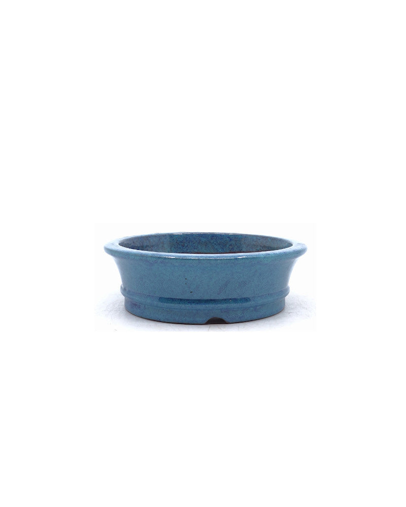 Pot à bonsaï rond bleu-vert 14 cm