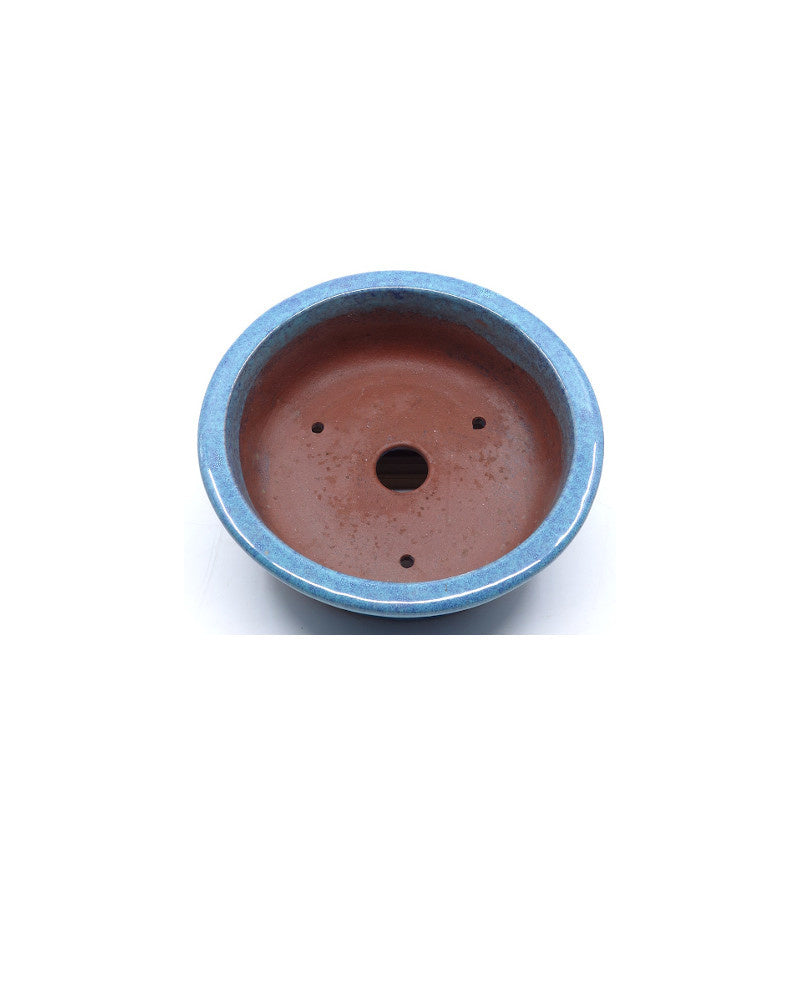 Pot à bonsaï rond bleu-vert 14 cm