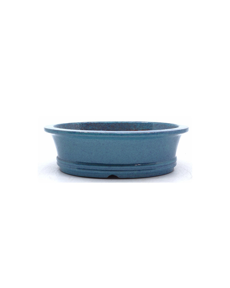 Pot à bonsaï ovale bleu-vert 20 cm