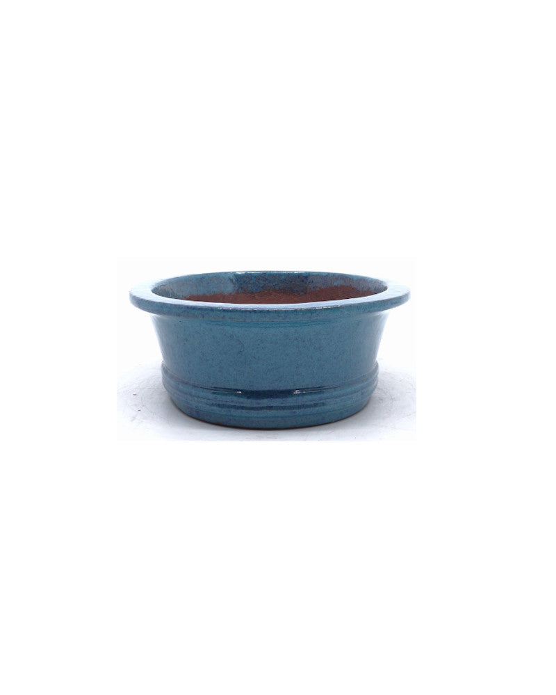 Pot à bonsaï ovale bleu-vert 20 cm
