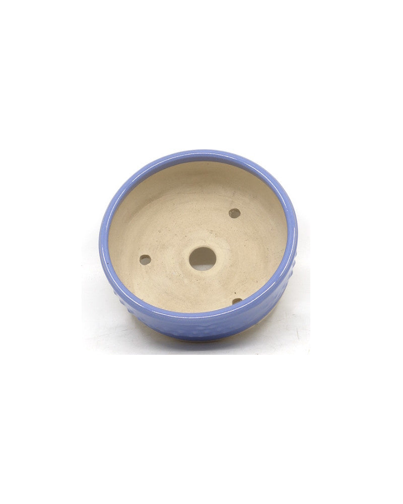 Pot à bonsaï bleu clair, rond, 15 cm