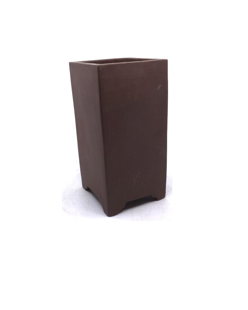 Pot à bonsaï carré non émaillé en cascade 16 cm, hauteur 26 cm