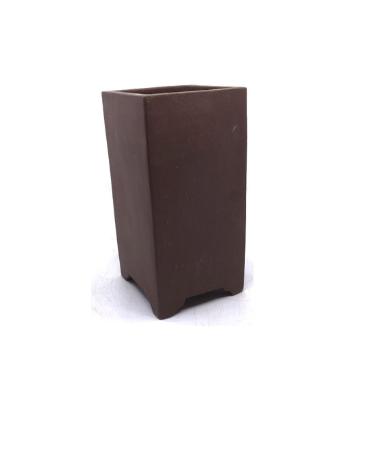 Pot à bonsaï carré non émaillé en cascade 16 cm, hauteur 26 cm