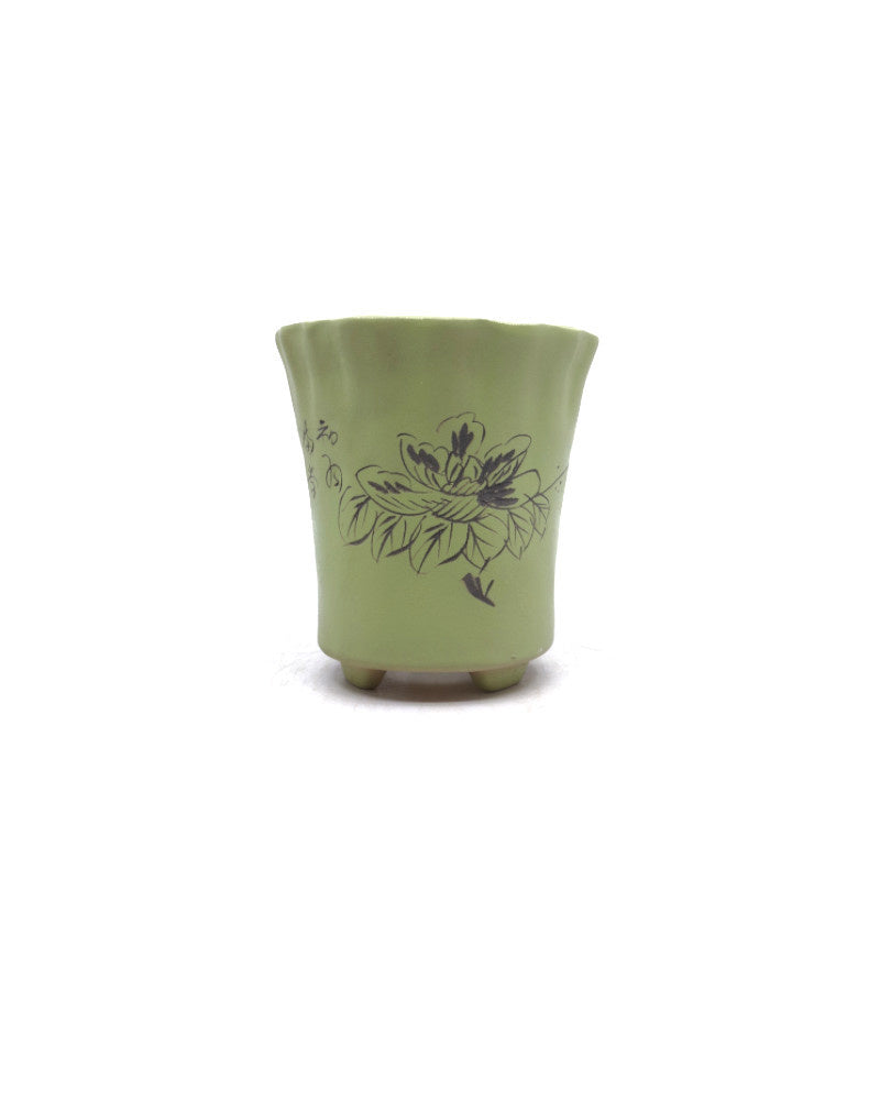 Pot à bonsaï cascade avec dessin 11,5 cm, hauteur 12 cm