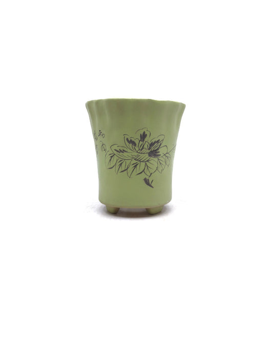 Pot à bonsaï cascade avec dessin 11,5 cm, hauteur 12 cm