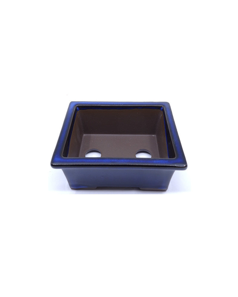 Bonsai pot blauw rechthoekig 13cm - set