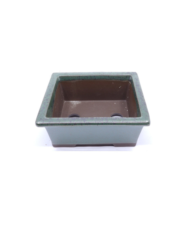 Bonsai pot groen rechthoekig 13cm - set