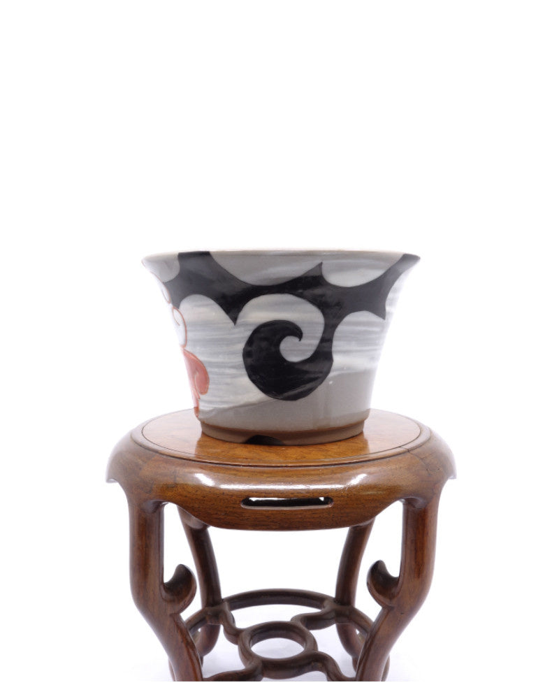 Pot à bonsaï Kutani yaki 'Hanakago' pot multicolore peint à la main 12cm