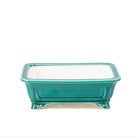 Bonsai Yixing pot groen rechthoek 27cm