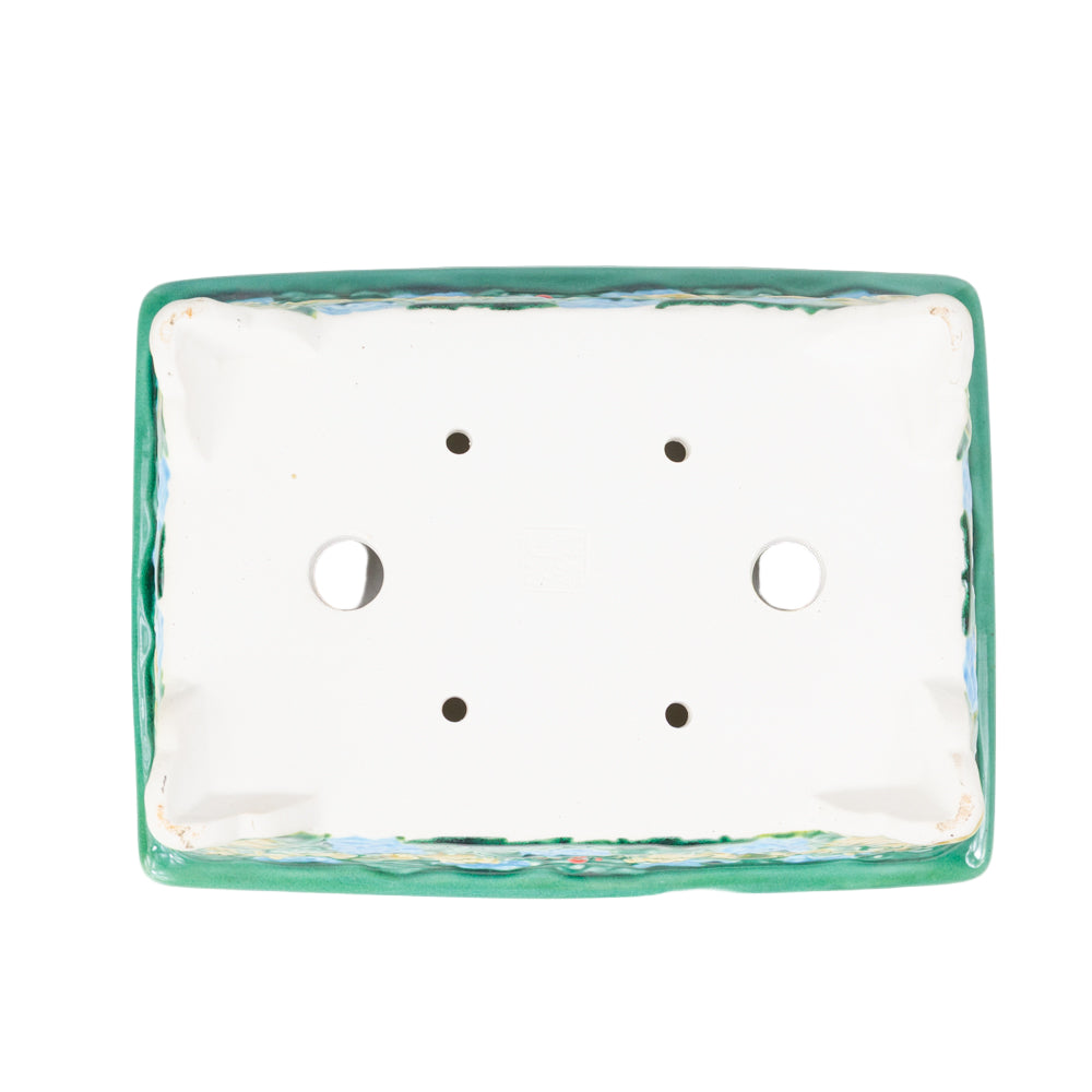 Pot Bonsai Yixing vert dragon rectangle 26 cm