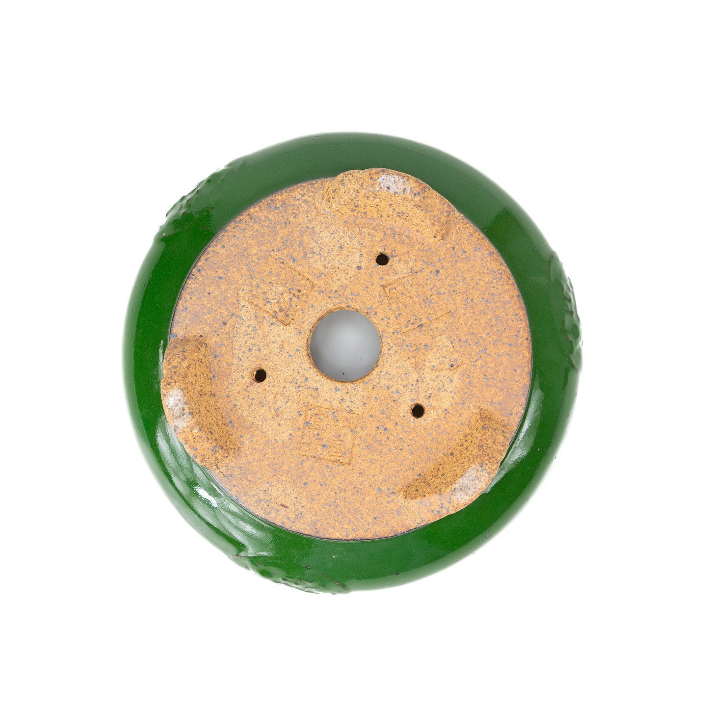 Pot Yixing pour bonsaï vert foncé rond 18 cm