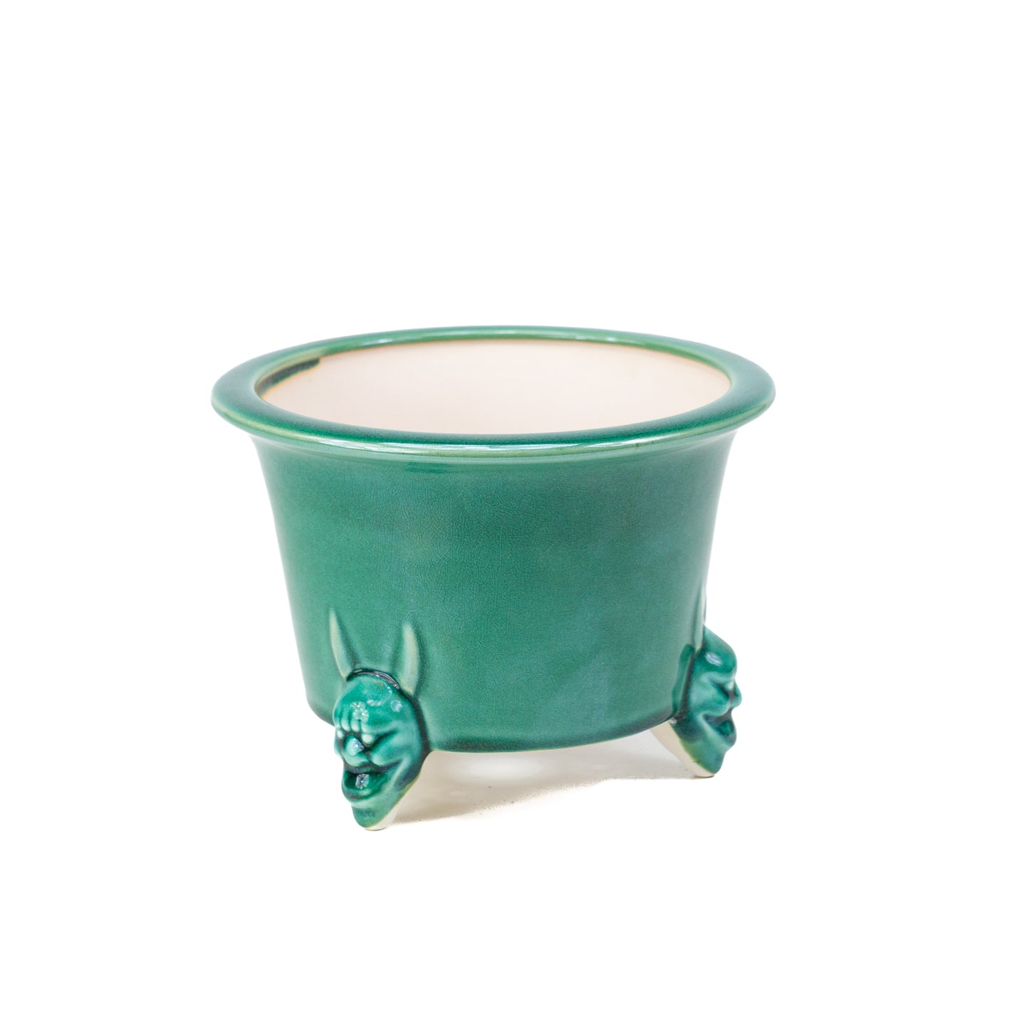 Pot Shohin Bonsai Yixing turquoise diable rond semi-cascade 9 cm