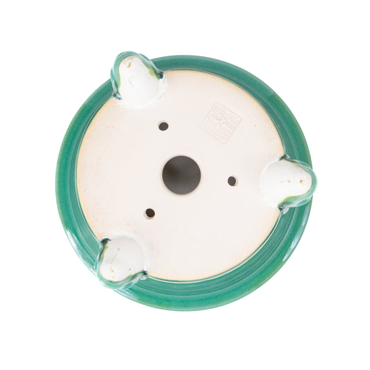 Pot Shohin Bonsai Yixing turquoise diable rond semi-cascade 9 cm