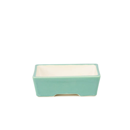 Pot Yixing pour bonsaï turquoise rectangulaire 15 cm