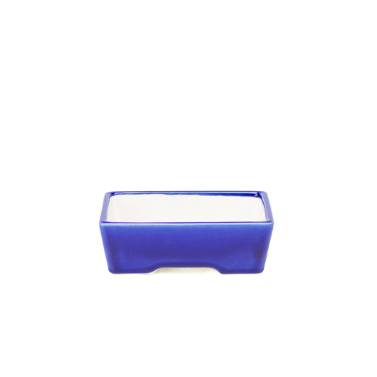 Pot Yixing pour bonsaï bleu rectangle 16 cm